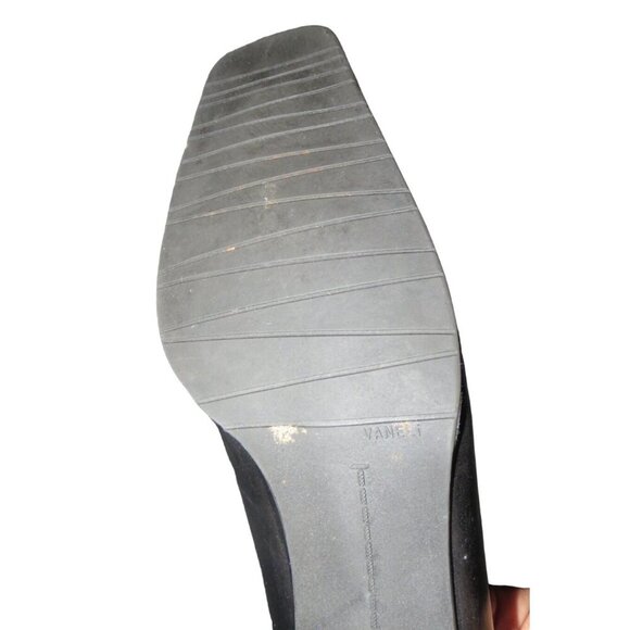 Vaneli Gelise Black Italian Calf Leather Square Toe Bow Embellished Loafer sz 8 - Picture 10 of 14